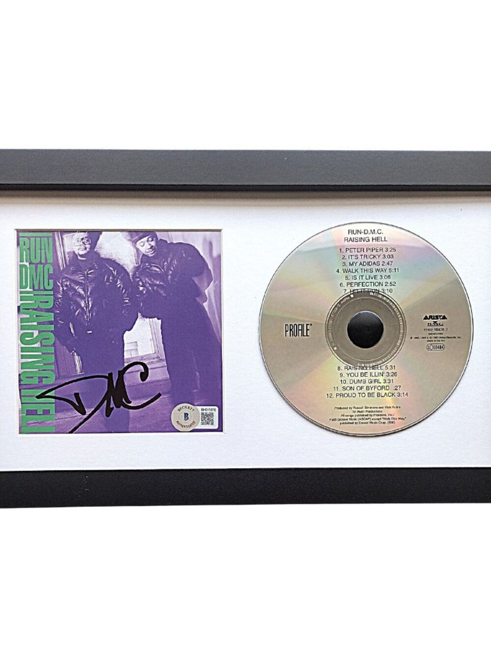 Run DMC Darryl McDaniels Signed Raising Hell CD Beckett BAS
